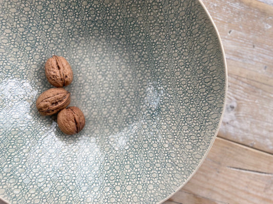 Wonki Ware Medium Salad Bowl Patterned - Duck Egg