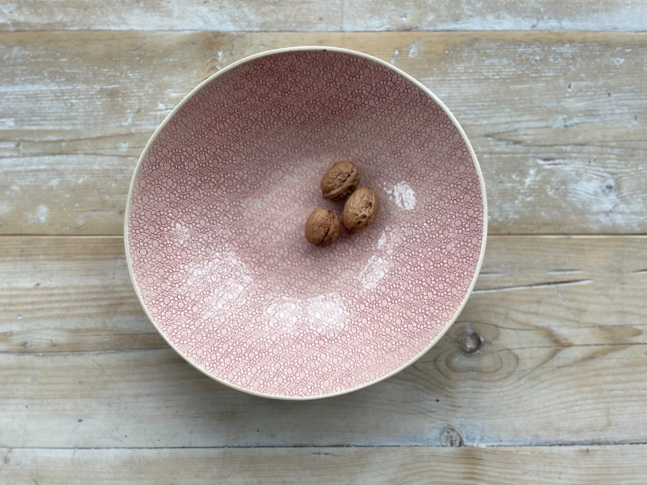 Wonki Ware Medium Salad Bowl Patterned - Pink