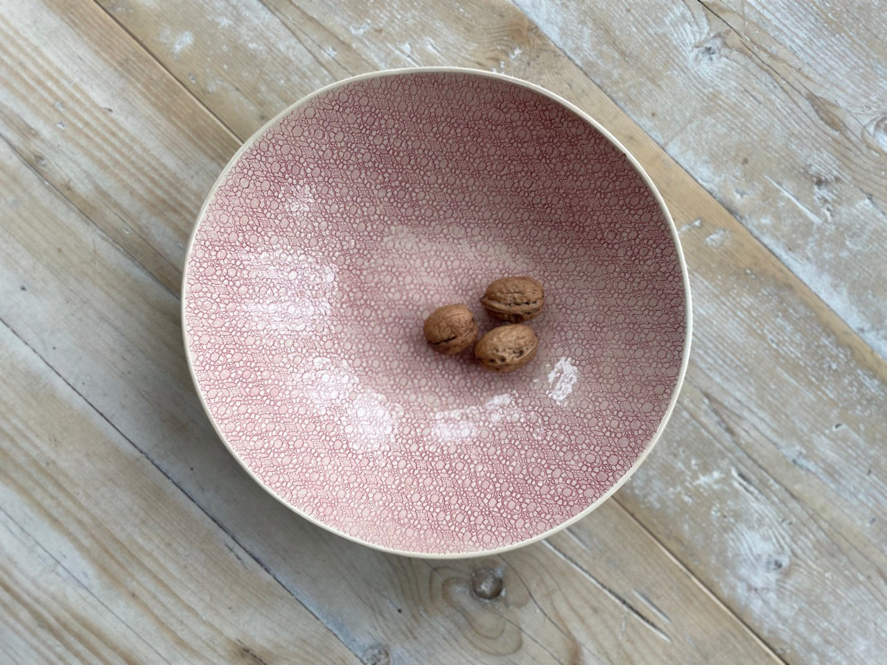 Wonki Ware Medium Salad Bowl Patterned - Pink