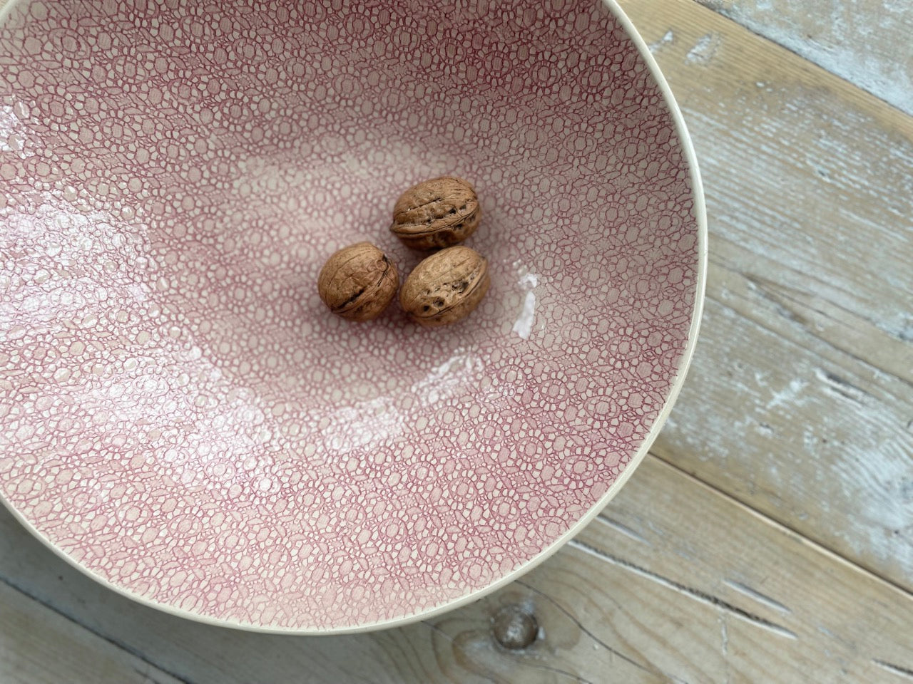 Wonki Ware Medium Salad Bowl Patterned - Pink