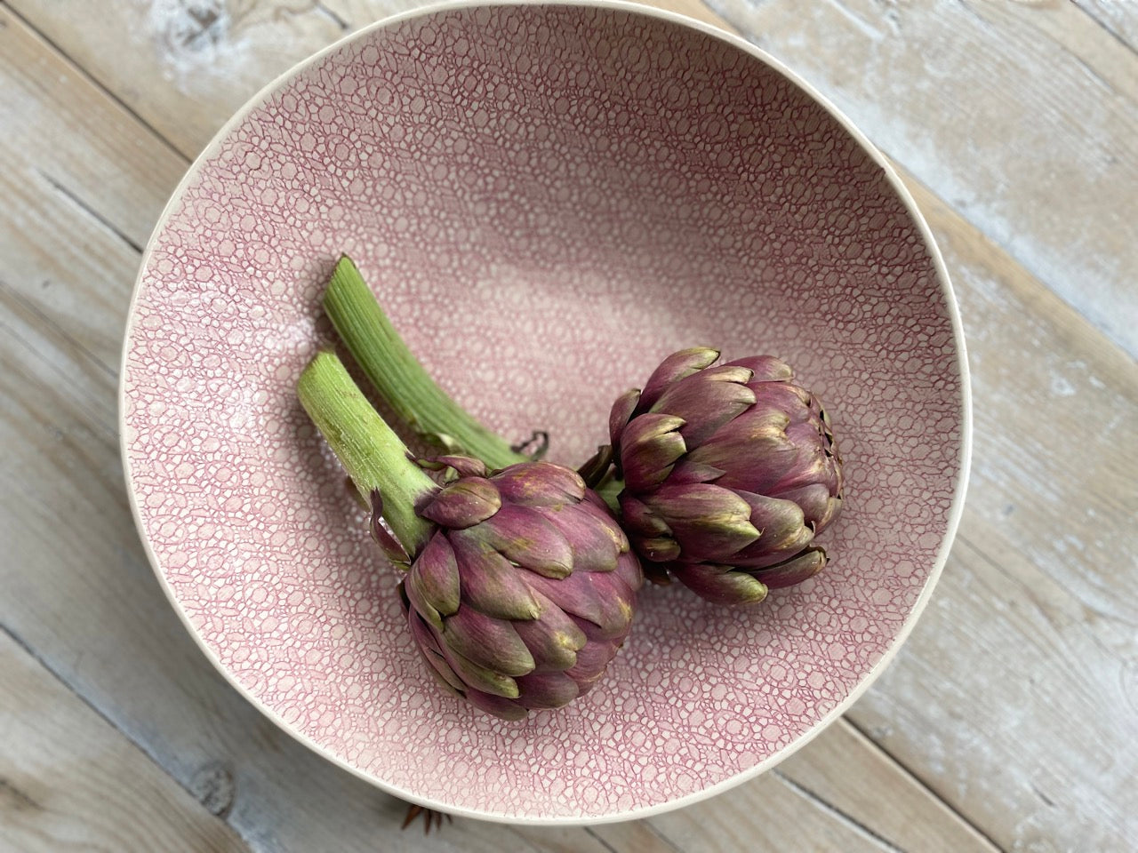 Wonki Ware Medium Salad Bowl Patterned - Pink