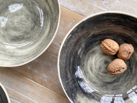 Breakfast Bowls - Set of 1 - Plain Wash Charcoal