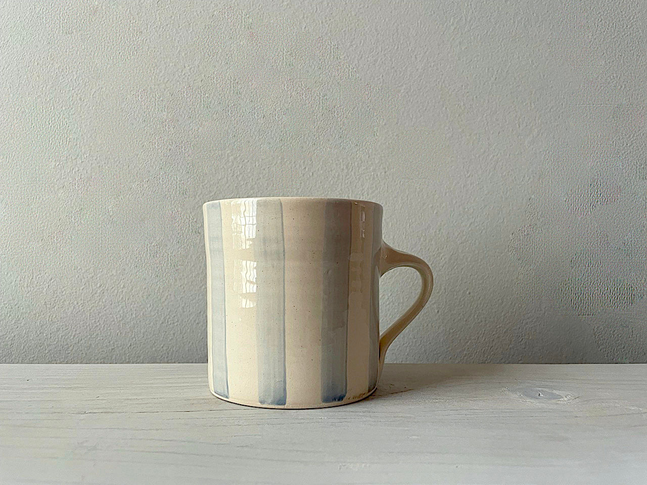 Wonki Ware Large Mug Vertical Striped - Duck Egg