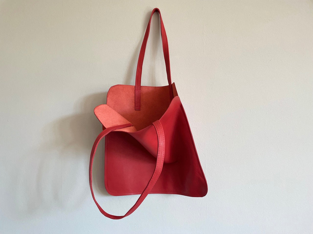 Marmalade Leather Tote Bag - Colour: Red