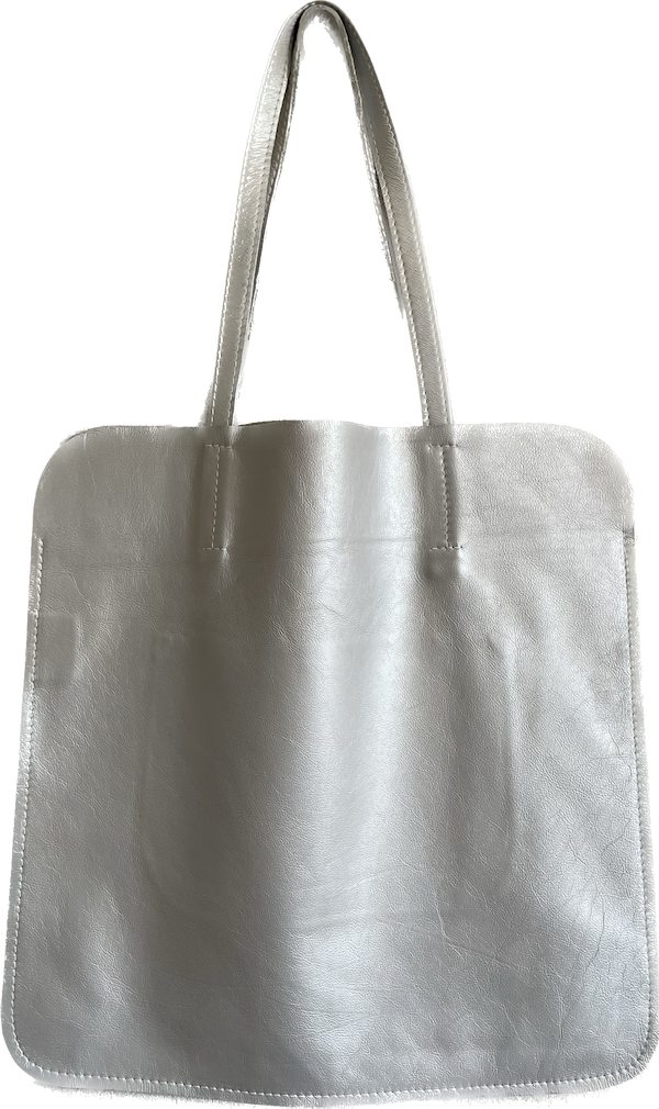 Marmalade Large Leather Tote Bag  45 x 45cm - Colour: Silver