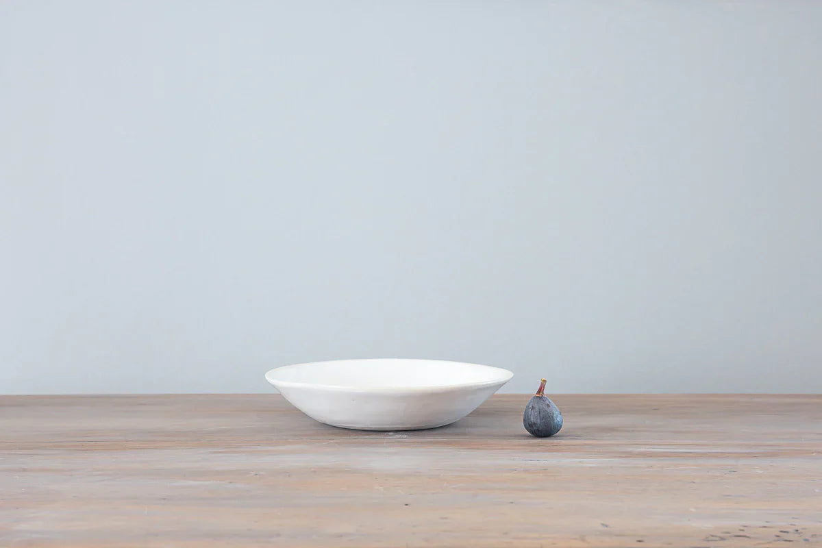 Shallow Pasta Bowl - Plain White - Set of 4