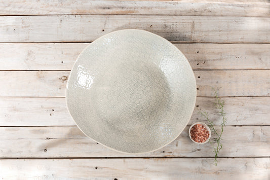 Wonki Ware XL Patterned Serving Platter Duck Egg