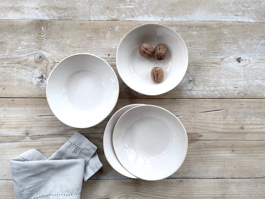 Breakfast Bowls - Set of 4 - Plain White