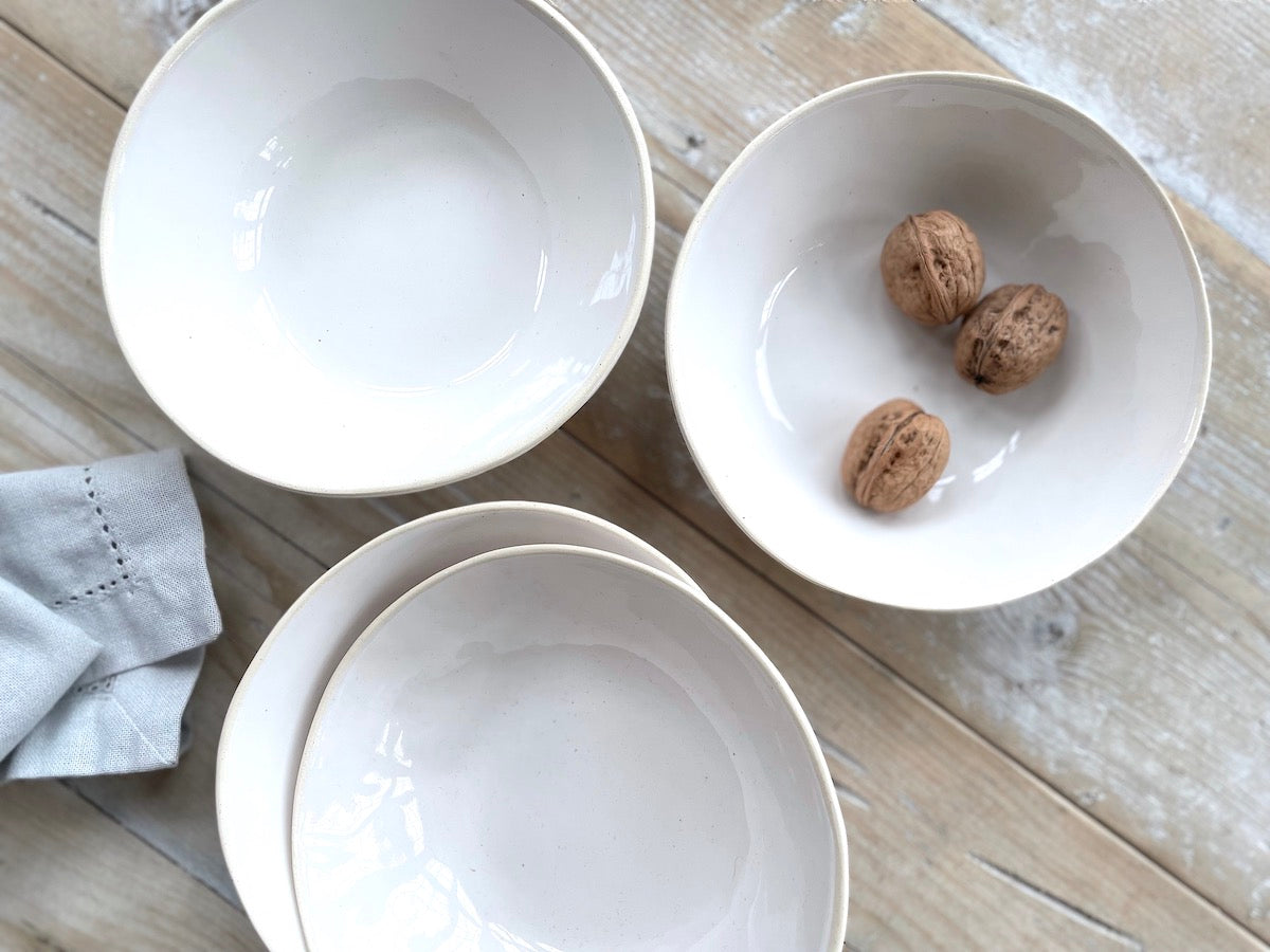 Breakfast Bowls - Set of 4 - Plain White