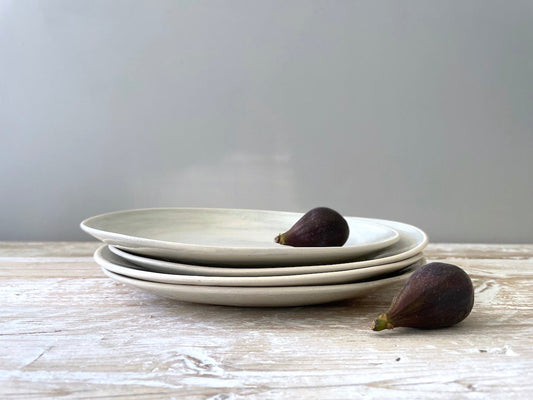 Wonki Ware Dinner Plates 28cm - Plain Duck Egg Wash - Set of 4