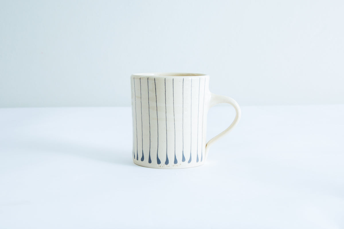 Hand painted and hand thrown Wonki Ware mug