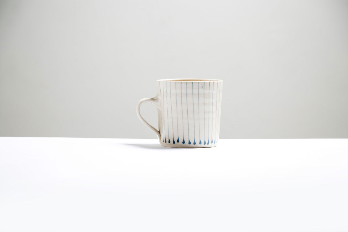 Wonki Ware Large Straight Mug Vertical Lined - Blue