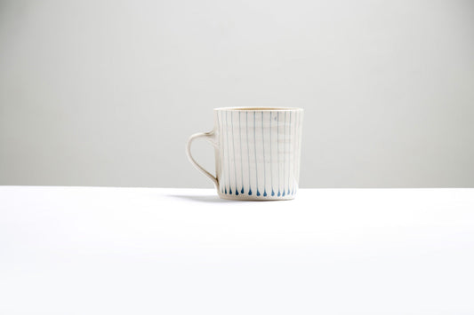 Wonki Ware Large Straight Mug Vertical Lined - Blue