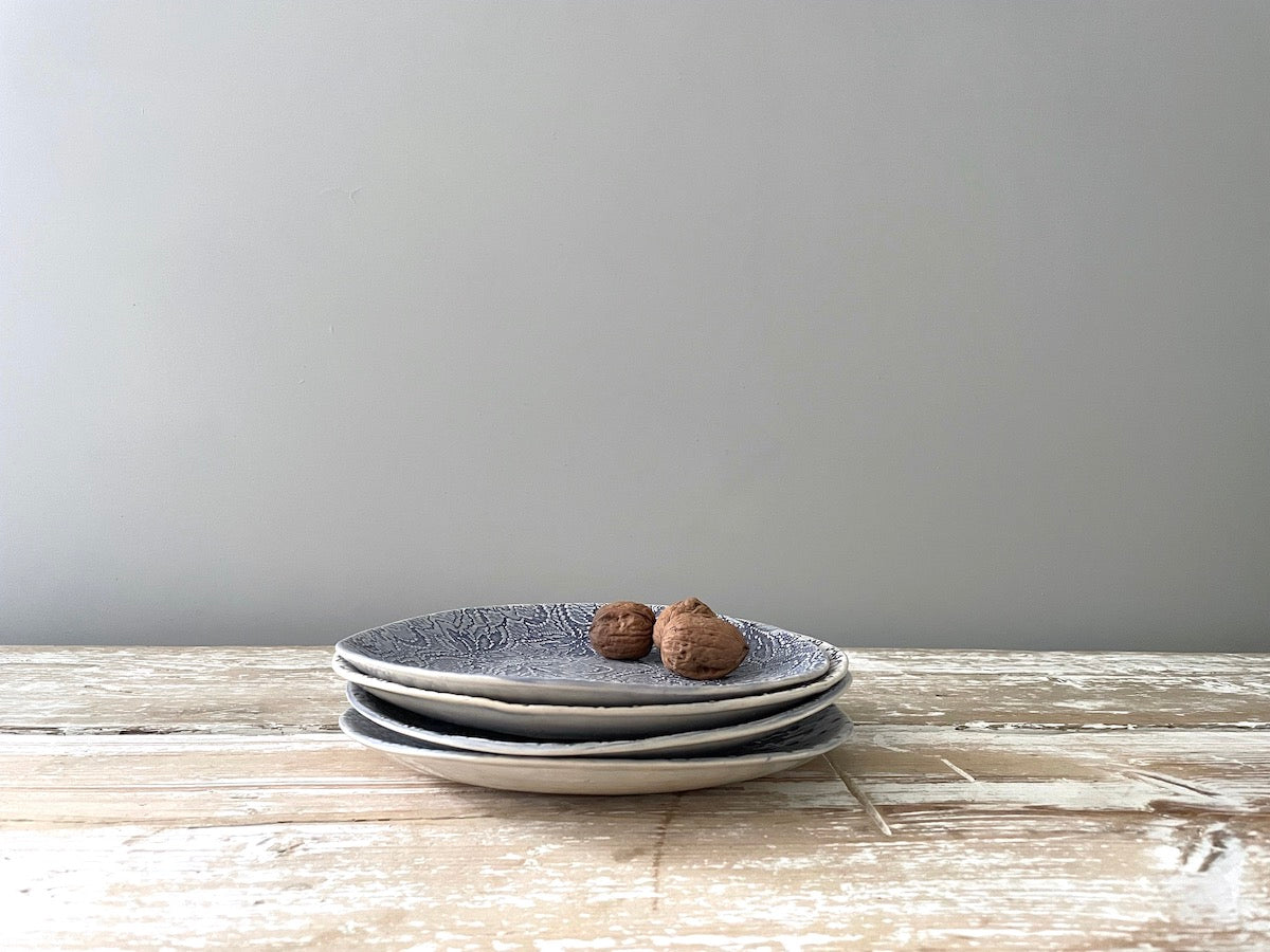 Wonki Ware Side Plates 23cm - Blue patterned - Set of 4