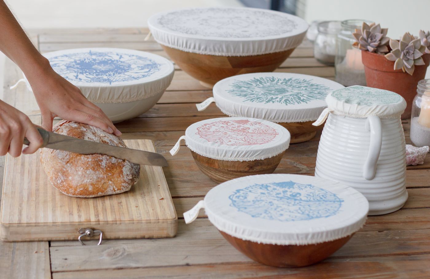 Halo Dish and Bowl Cover Small Set of 3 - Beach House