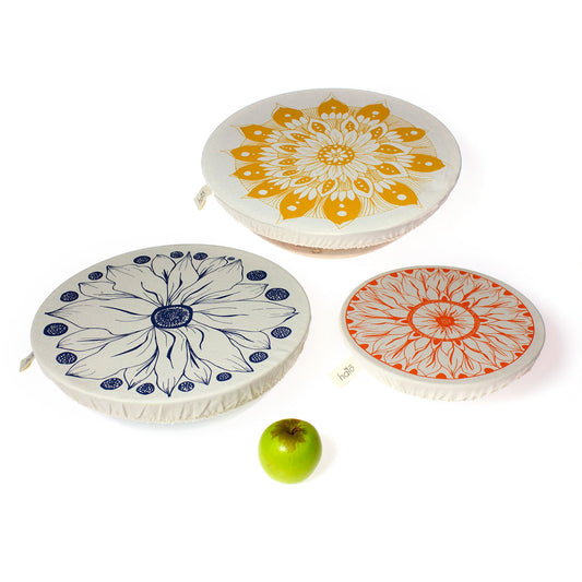 Halo Dish and Bowl Cover Large Set of 3 - Edible Flowers