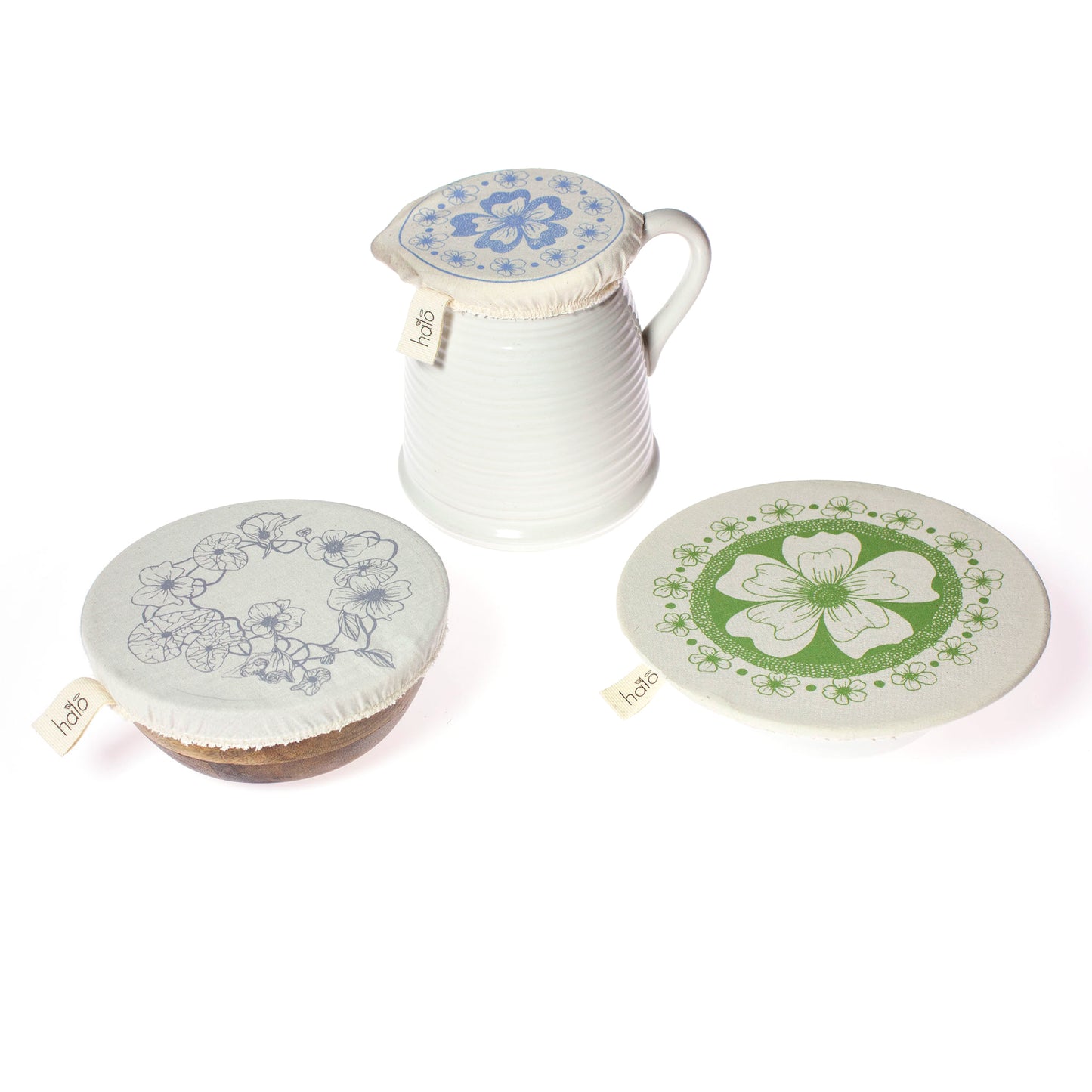 Halo Dish and Bowl Cover Small Set of 3 - Edible Flowers