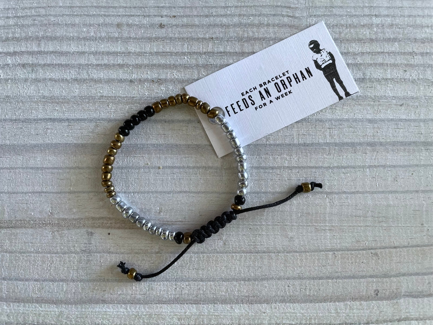 Silver and Bronze Bracelet - Small Silver and Bronze Glass Beads