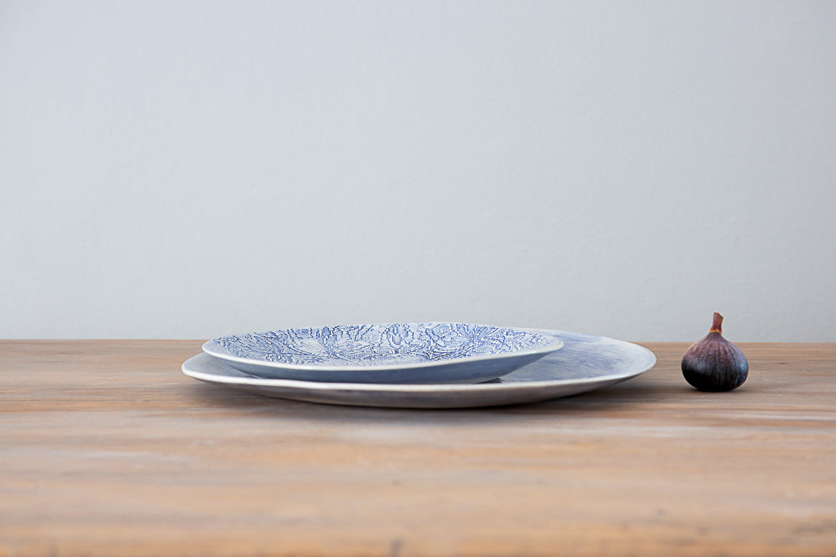 16-Piece Dinner Set - Blue Patterned & Blue Wash