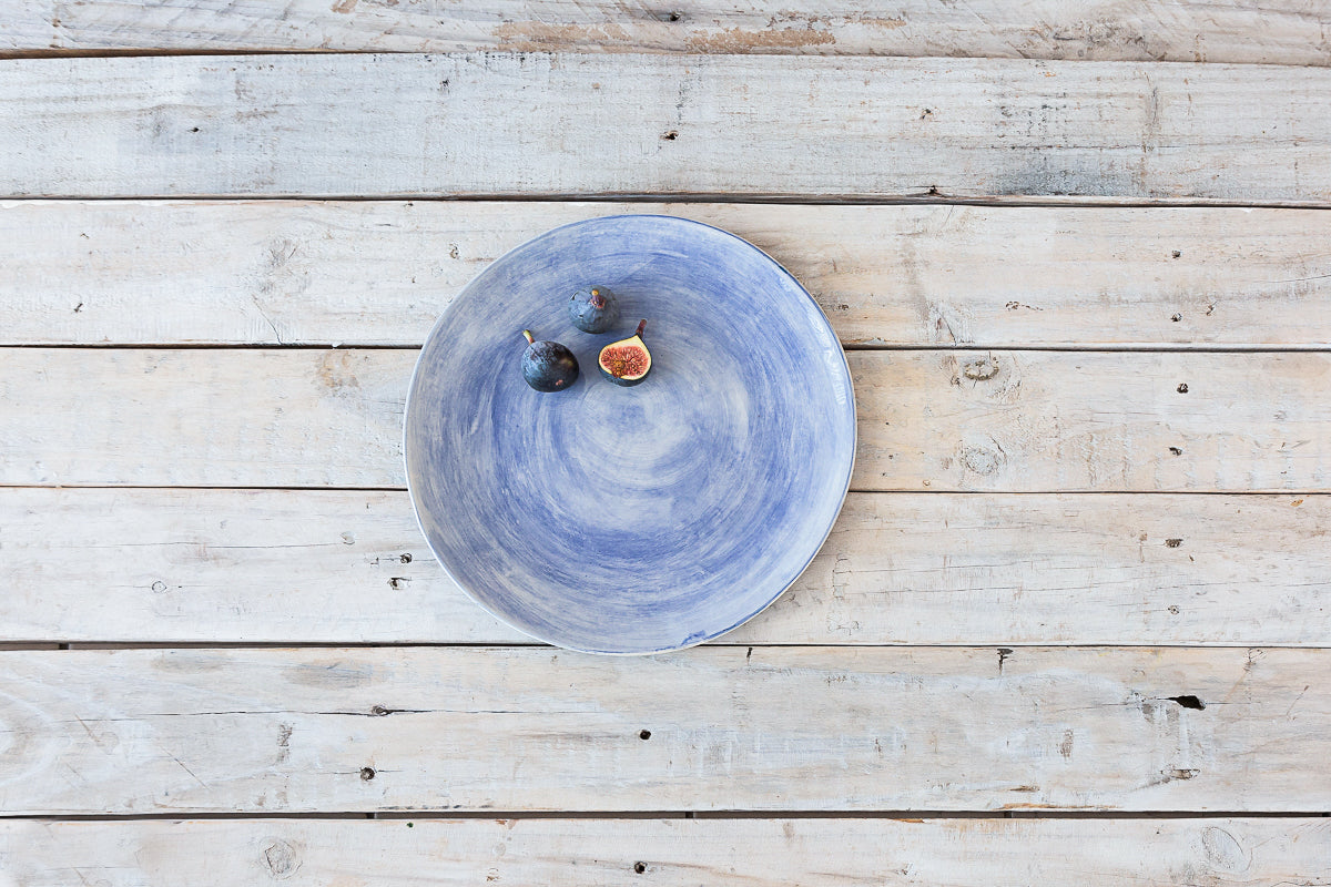 16-Piece Dinner Set - Blue Patterned & Blue Wash