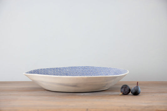 Wonki Ware XL Patterned Serving Platter - Cornflower Blue