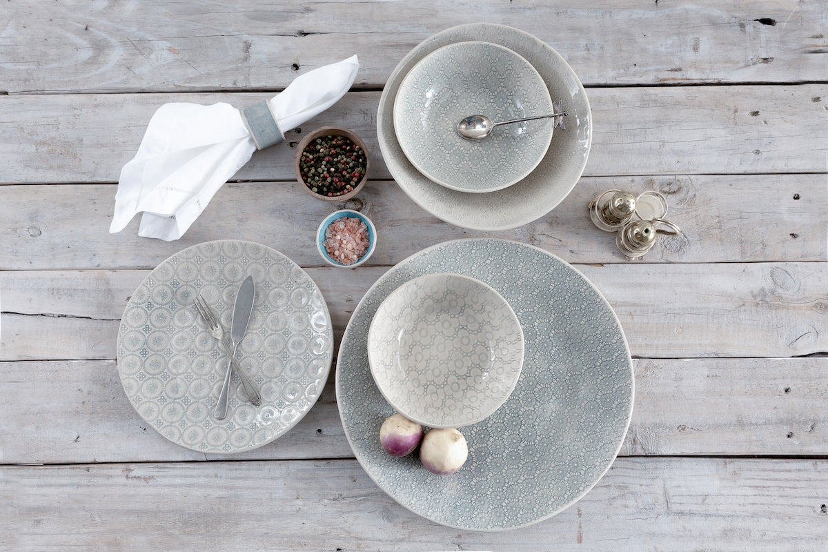 16-Piece Dinner Service - Duck Egg Patterned
