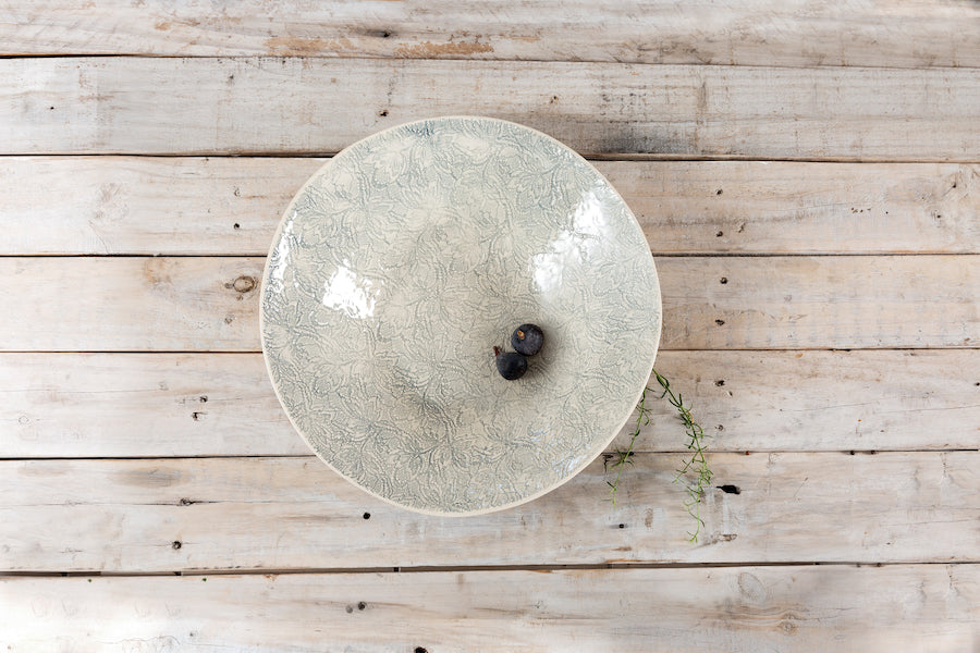 Wonki Ware Large Salad Bowl - Duck Egg Patterned