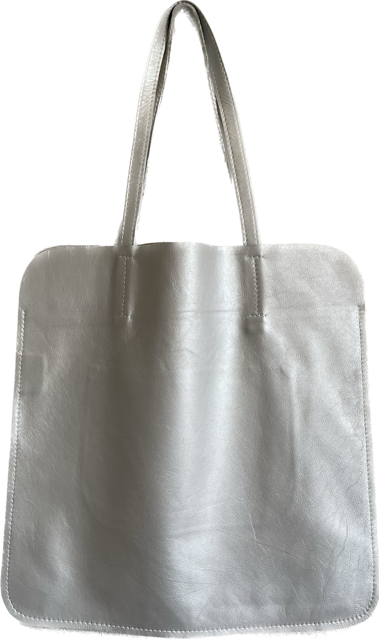 Marmalade Large Leather Tote Bag  45 x 45cm - Colour: Silver