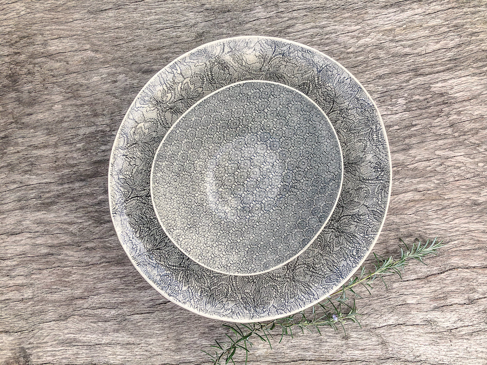 Wonki Ware Large Salad Bowl - Charcoal Patterned