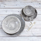 Wonki Ware 16 Piece Dinner Service – Mixed Pattern – Charcoal