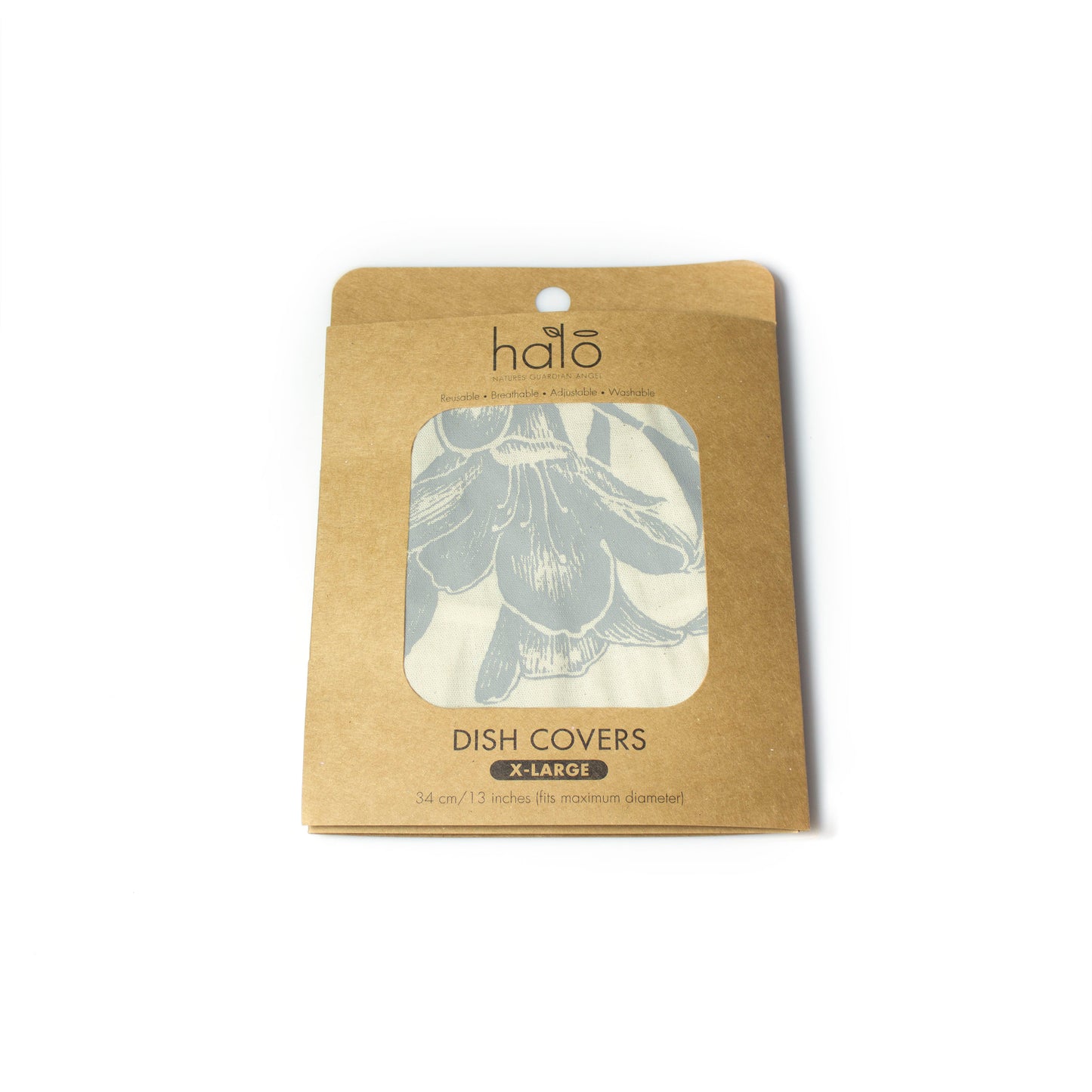 Halo Dishcover - Extra Large Cool Grey African Flowers